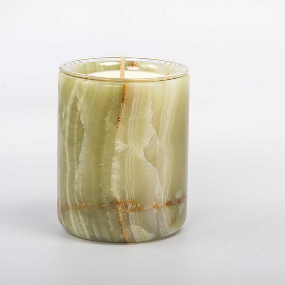 Green Onyx Candle Holder