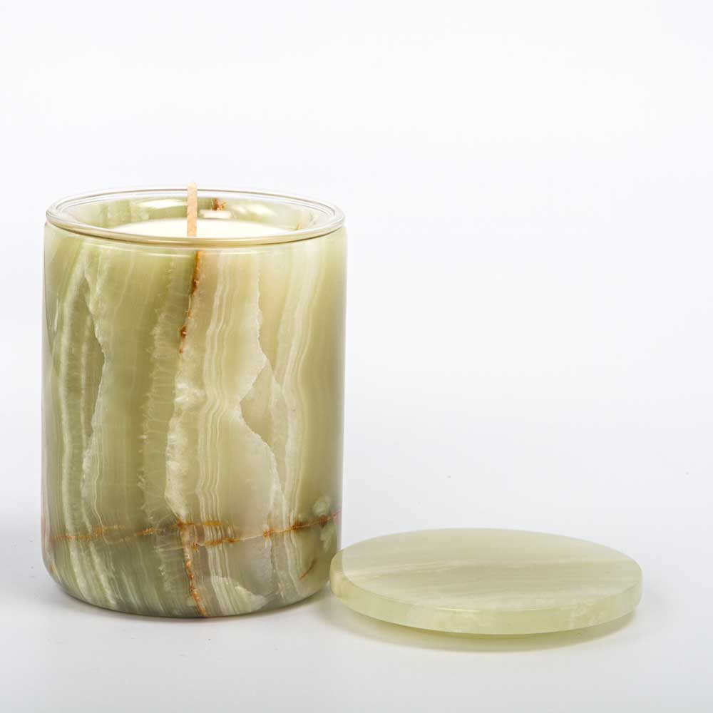 Green Onyx Candle Holder